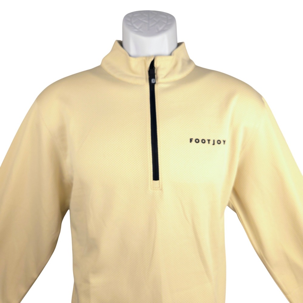 FootJoy ThermoSeries Mens Quarter Zip Golf Pullover Yellow Cream Size M